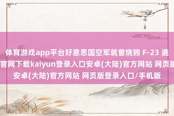 体育游戏app平台好意思国空军就曾烧毁 F-23 遴选 F-22-开云app官网下载kaiyun登录入口安卓(大陆)官方网站 网页版登录入口/手机版