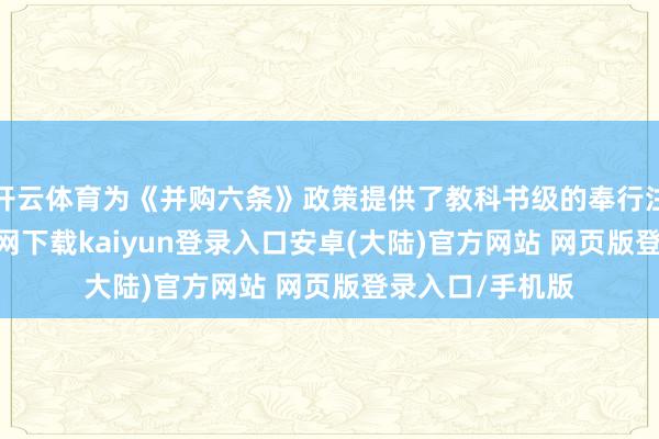 开云体育为《并购六条》政策提供了教科书级的奉行注脚-开云app官网下载kaiyun登录入口安卓(大陆)官方网站 网页版登录入口/手机版