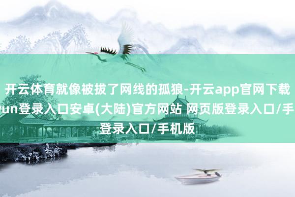开云体育就像被拔了网线的孤狼-开云app官网下载kaiyun登录入口安卓(大陆)官方网站 网页版登录入口/手机版